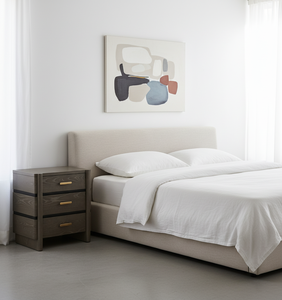 Table de chevet à 3 tiroirs, cadre de lit pour chambre à coucher, meubles de maison, meubles en bois sur mesure, fabrication artisanale, qualité d'exportation, qualité supérieure - Product Image 3