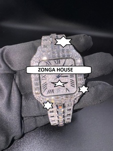Reloj con Diamantes Moissanite VVS1, Corte Baguette y Redondo, 41 mm, Analógico, Movimiento Mecánico Japonés, Esfera de Cristal de Zafiro, Acero Inoxidable - Product Image 1