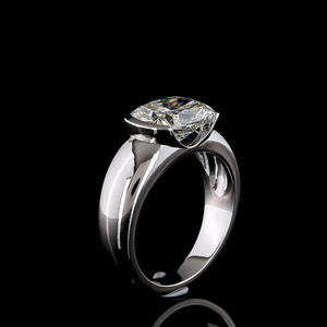 Anillo de Compromiso Solitario con Diamante Cultivado en Laboratorio con Certificación IGI, Corte Cojín, Engaste en Bisel, Oro 10K 14K 18K, Rodio, para Boda o Fiesta - Product Image 3