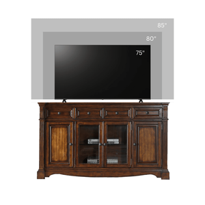 Supporto TV Parliament da 72 pollici con finitura color nocciola per TV fino a 85 pollici - Product Image 2