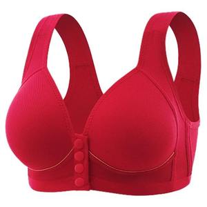 Soutien-gorge côtelé sans armatures pour femme, couleur unie, simple, à bonnets triangulaires, bretelles fines, fermeture avant, dos croisé, style sport sexy - Product Image 6