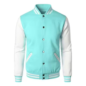 Wholesale Mens Varsity <b>Jacket</b> High Quality Durable Fabric <b>Patchwork</b> Leather Sleeves Casual Style Plus Size Lettermen <b>Jacket</b> - Product Image 1
