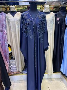 2026 High Quality Selling Abaya Beaded Sequined <b>Long</b> Sleeve Abaya Muslim Traditional Handmade Wedding Women Breathable V Neck - Product Image 4