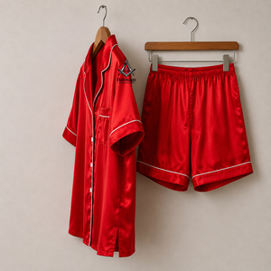 Ropa de Dormir para Mujer de Dos Piezas con Logotipo Personalizado HMR de la Hermandad Griega Delta Sigma, Conjunto de Satén Bordado para Chicas - Product Image 2
