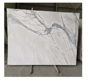 White Natural Marble Slab <b>Grey</b> Veined Marble Stone Surface Material for <b>Interior</b> Wall <b>Cladding</b> Flooring Countertop Use - Product Image 1