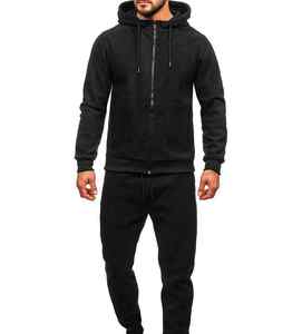 Ensemble de survêtements pour hommes en coton French Terry 500 g/m², coupe oversize, style streetwear, avec veste zippée et sweat à capuche, fabrication OEM sur mesure - Product Image 1