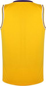 Camiseta de Baloncesto Amarilla sin Mangas, Cuello Redondo, Unisex, Adulto, Corte Regular, para Todas las Temporadas, 100% Poliéster, Transpirable, a Rayas - Product Image 3