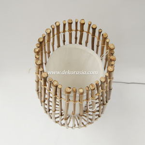 Kendang Floor Lamp Natural Bamboo <b>Standing</b> Lamp Decorative Lighting for Living Room Bedroom Hotel Interior Decor - Product Image 4