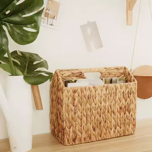 Cesta de Almacenamiento Tejida a Mano Ecológica para Cocina, Papel Higiénico, Revistas, Libros, Jacinto de Agua Natural, para Sala de Estar y Baño - Product Image 5