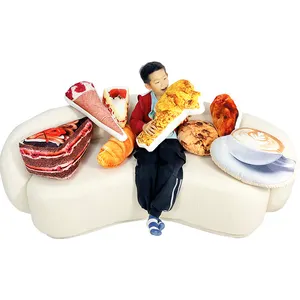 Buti Custom 3D Bread Shape Pillow Velvet Food throw Sleeping Pillow Sofa Cushion Decoration Pillow Stuffed Toys