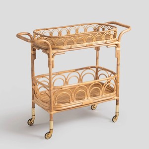 Rattan <b>bar</b> cart factory price <b>drinks</b> serving trolley carts handmade <b>drink</b> trolleys home hotel decor - Product Image 6