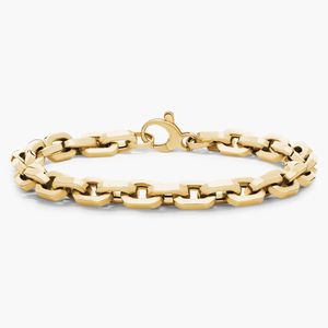 Pulsera de Oro Facetada Pequeña de 8 Pulgadas para Hombre en Oro Amarillo - Product Image 1