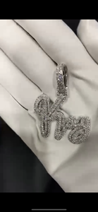 RB Gems Customized KING Cut Diamond Charm Pendants VVS Moissanite Hip Hop Link <b>Chain</b> Rose Gold White Gold Unisex - Product Image 4