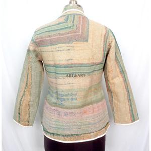 Indian Cotton Vintage Kantha <b>jacket</b> with <b>mandarin</b> <b>collar</b> and pockets button Autumn/Winter High Quality Quick Dry Plus <b>Jacket</b> - Product Image 4