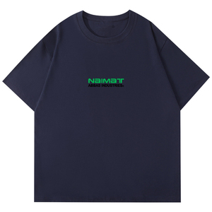 เสื้อยืดแขนสั้นสีดำสำหรับผู้ชาย แบรนด์ Naimat ทรงปกติ คอกลม ผ้าคอตตอนเจอร์ซีย์ พิมพ์ลายตัวอักษร สไตล์ลำลอง - Product Image 4