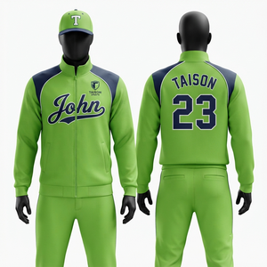 Unisex Baseball Training Suit 300 Grams Premium Polyester/Nylon Fleece Winter Solid Sporty Athletic Green Custom Embroidery - Product Image 5