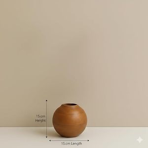 Handmade Modern Round Wooden Flower <b>Vase</b> Tabletop Decor for Home Office Hotel Gift - Product Image 4