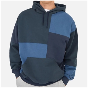 Sweat à capuche streetwear style hip-hop pour homme, effet délavé, vente en gros, pull-over streetwear uni épais pour homme - Product Image 1