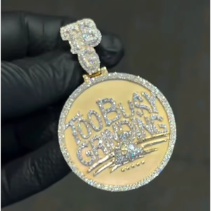 Colgante de Letra Personalizado VVS Moissanite para Hombre, con Certificado de Diamante, Estilo Hip Hop, Plata 925, Joyería Iced Out - Product Image 1