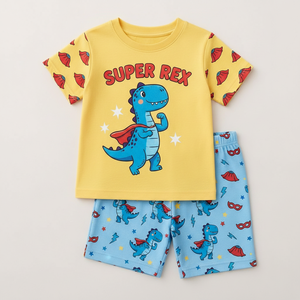 Ensemble de vêtements d'intérieur pour enfants, chemise douce au toucher avec short, vêtements confortables pour l'intérieur, taille personnalisée, options de production en gros - Product Image 6