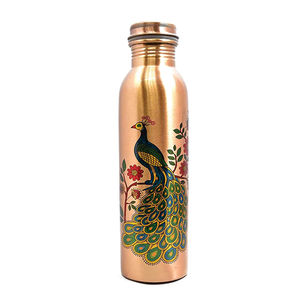 Wholesale Customized Logo Copper Water Bottle Handmade Solid Copper Drinkware BPA Free Sustainable <b>Metal</b> Bottle for Gym & Office - Product Image 5