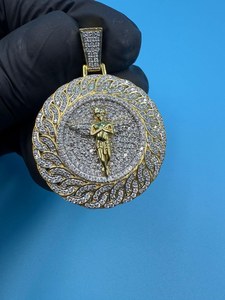 จี้รูปเทวดาเคลือบทองคำขาวประดับเพชรโมอิสซาไนต์ VVS แบบกำหนดเอง เงินแท้ 925 สไตล์ฮิปฮอป เหมาะสำหรับเป็นของขวัญ - Product Image 4