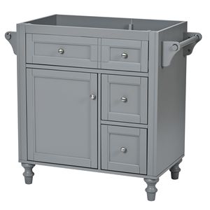 Modern 30-Inch Bathroom Vanity <b>Storage</b> Cabinet with <b>2</b> <b>Drawers</b> and Tipout <b>Drawer</b> Sink Not Included Contemporary Style - Product Image 3