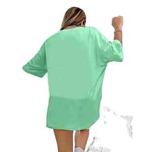 Camiseta Morada de Verano para Mujer, Moderna, Holgada, Transpirable, de Algodón, Cuello Redondo, Manga Corta, Estilo Urbano - Product Image 2