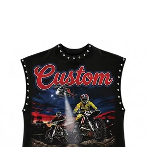 Débardeur personnalisé imprimé avec des strass, 100% coton jersey, tissu doux, t-shirt sans manches vintage, nouveau modèle tendance unisexe, vente en gros OEM - Product Image 6