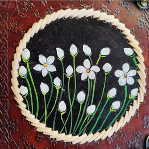 Hand Painted <b>Leather</b> Journal Floral Art Vintage Brown <b>Notebook</b> Metal Lock Handmade <b>Refillable</b> Writing Diary 8x6 - Product Image 6