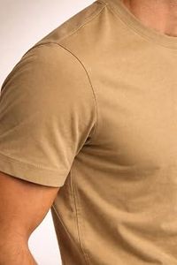 T-shirt Homme à Manches Courtes Col V 100% Coton Respirant Anti-boulochage Écologique pour Activités de Plein Air, Voyages et Détente - Product Image 4