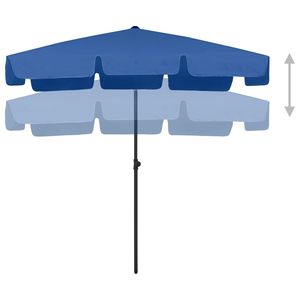 Sombrilla de Playa Plegable de Poliéster Azul Celeste de 78.7x49.2 Pulgadas para Protección Solar en la Playa - Product Image 3