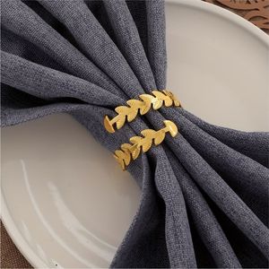 Ensemble de porte-serviettes en métal finition or moderne, boucles décoratives florales pour serviettes, pour la décoration de table de luxe dans les hôtels et les maisons - Product Image 4