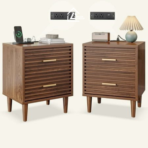 Mesita de Noche Moderna de Madera Maciza con Cajón |   Mesita de Noche Minimalista para Dormitorio - Product Image 4