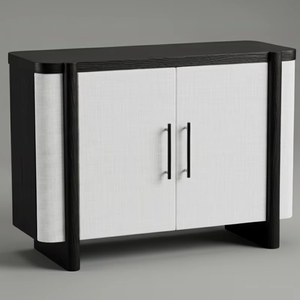 Aparador Moderno de 2 Puertas de Roble Macizo, Diseño Ecológico Multifuncional, Resistente al Agua, Almacenamiento para Sala de Estar, Puertas de MDF - Product Image 1