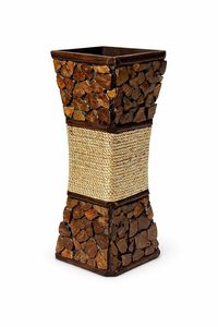 Jarrón Decorativo de Madera Estilo Art Deco, Centro de Mesa Cuadrado de Bambú Tejido para Sala de Estar, Decoración de Bodas - Product Image 2