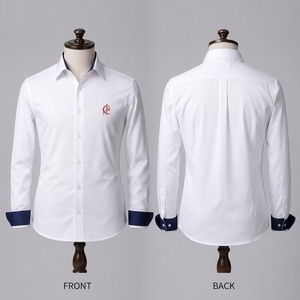 เสื้อเชิ้ตเดรสแขนยาวผู้ชายแบบสั่งตัด เสื้อผ้าทางการ เสื้อเชิ้ตเดรสแขนยาวผู้ชาย ผ้าเนื้อบางเบา ระบายอากาศได้ดี กระดุมแบบคลาสสิก - Product Image 6