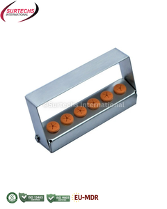 Bandeja de autoclave Surtechs Bur Holder Cassette de 6 posiciones para esterilización dental, de acero inoxidable - Product Image 4