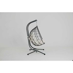 Sedia a dondolo a uovo per 2 persone, da interno/esterno, con supporto in vimini, sedia a cesto sospesa per patio, mobili durevoli ed eleganti per interni/esterni - Product Image 4