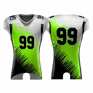 Nouvelle arrivée, maillot de football américain, meilleure qualité, 100% polyester, uniforme d'équipe, couleur unie, ensemble à manches courtes - Product Image 2