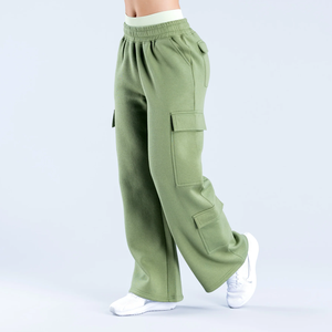 Pantalon cargo décontracté pour femme, coupe ample, jambes larges, plusieurs poches, séchage rapide, respirant, tissu écologique et durable - Product Image 2
