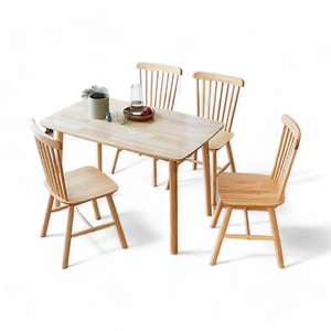 Juego de Comedor de Material Duradero para Restaurante, 4 Sillas con Diseño Minimalista y Estructura de Madera de Teca para Muebles del Hogar - Product Image 3