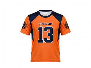 Camiseta Deportiva Sublimada Personalizada de Manga Corta, Uniforme de Equipo, Transpirable, de Secado Rápido, en Poliéster, Color Naranja, Venta Caliente - Product Image 1
