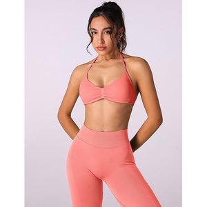 Ensemble de yoga pour femmes avec soutien-gorge de sport à fonctions de sécurité lumineuses, leggings taille haute, tissu toutes saisons, grande taille, en nylon et élasthanne - Product Image 6