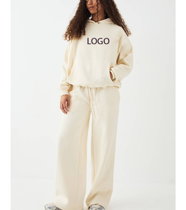 Ensemble de survêtement 2 pièces pour femme en molleton épais et coton, coupe ample, taille haute, imprimé numérique, pour le sport et les activités de plein air, collection hiver - Product Image 1