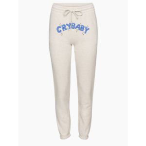 Conjunto de Sudadera Corta para Mujer con Estampado Crybaby, Manga Larga, Cuello Redondo, Pantalones con Cordón, Chándal Informal 100% Algodón - Product Image 3