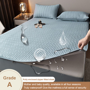 Coprimaterasso Impermeabile in Cotone Organico Premium Trapuntato con Cerniera, Misura King Size, Personalizzabile - Product Image 5