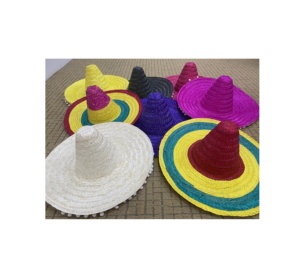 Oversized Natural Color Handmade Straw Sombrero <b>Hat</b> With Embroidered Seagrass Casual Cowboy Style for Summer Daily Tour - Product Image 5