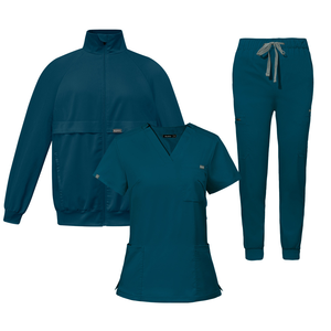 Conjuntos de Uniformes Médicos de Venta Caliente: Chaquetas y Pantalones de Spandex para Enfermería, Personalizables con Logotipo, para Hospitales Veterinarios, a la Moda - Product Image 3