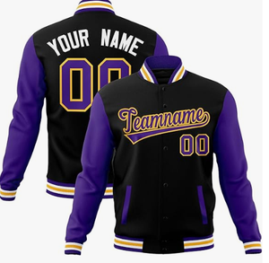 Men's High Quality CVC French Terry College Jackets Custom Logo Varsity Baseball Winter Team Uniform with Stand Collar Wholesale - Product Image 2